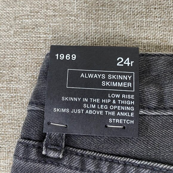 GAP 1969 Always Skinny Skimmer Denim Jeans Women's 24 Black Casual Pants NWT - Picture 7 of 14